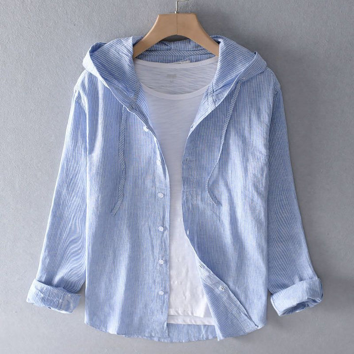 Nicolas Linen Hooded Shirt