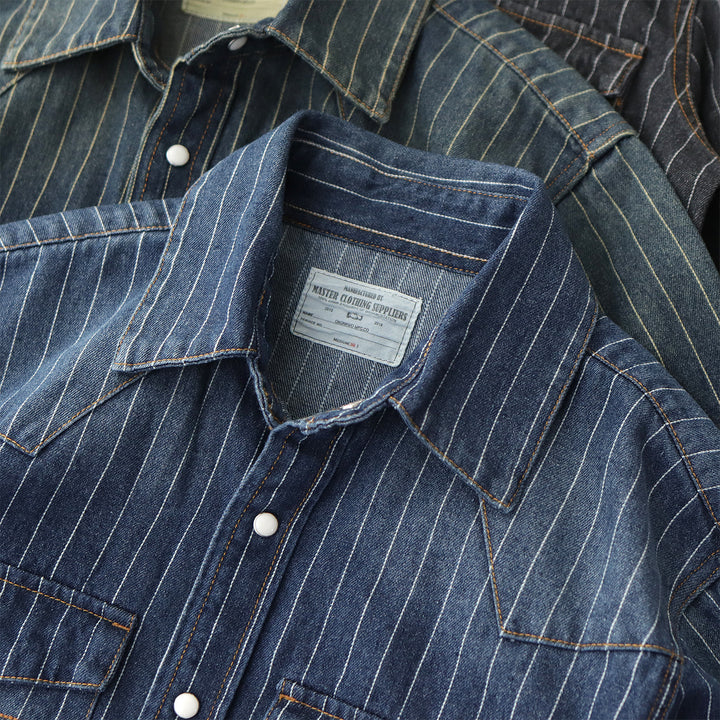 Leon Pinstripe Denim Shirt