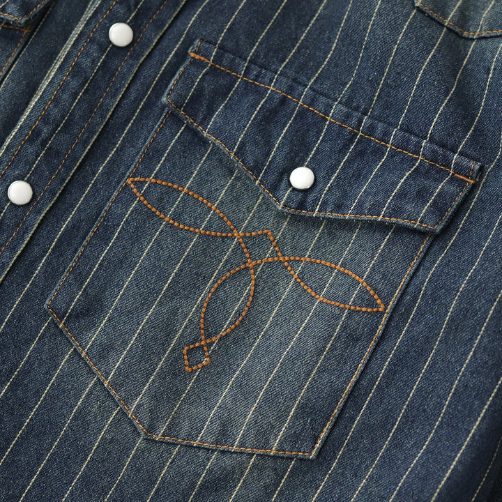 Leon Pinstripe Denim Shirt