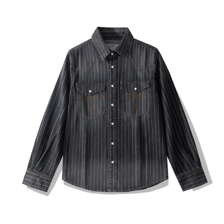 Leon Pinstripe Denim Shirt