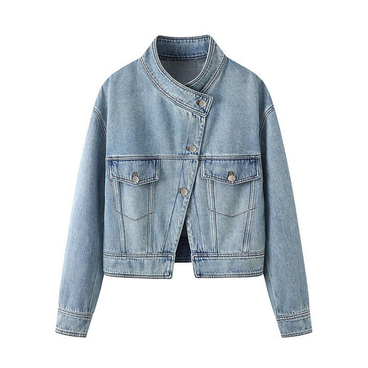 Vittoria High-Neck Denim Jacket