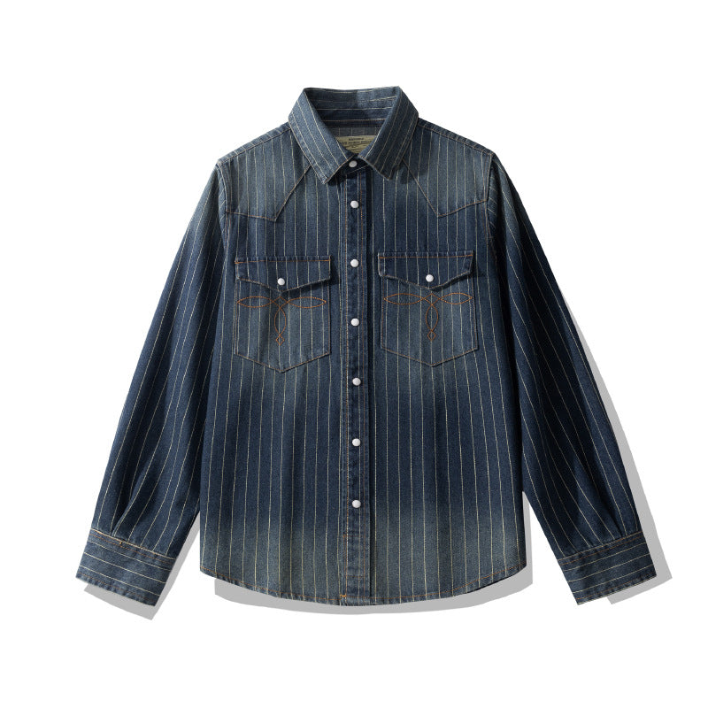 Leon Pinstripe Denim Shirt