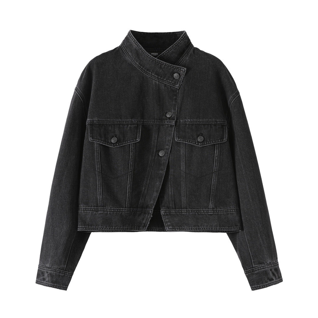 Vittoria High-Neck Denim Jacket