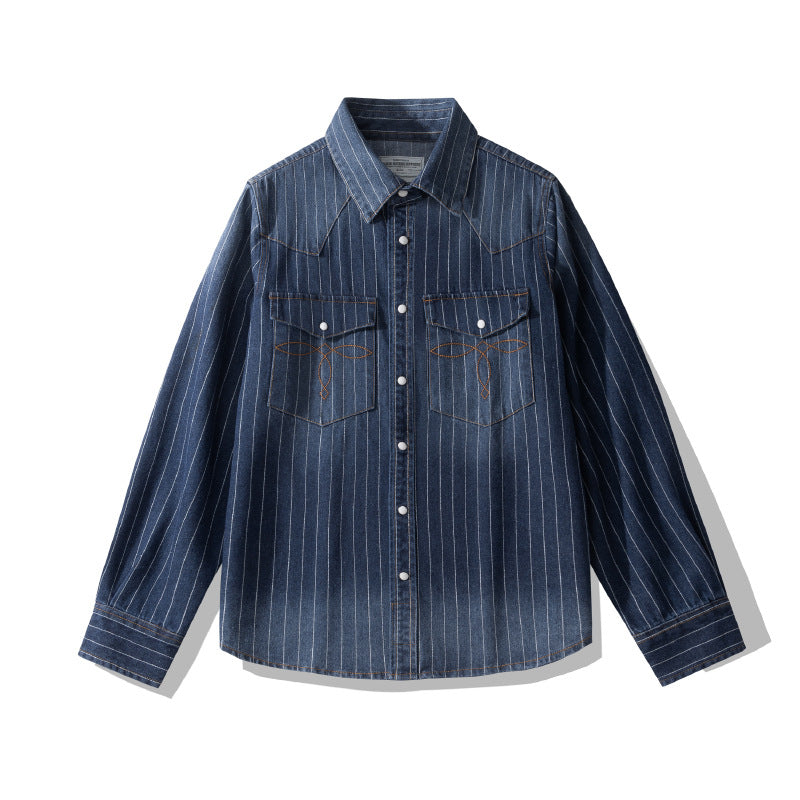 Leon Pinstripe Denim Shirt