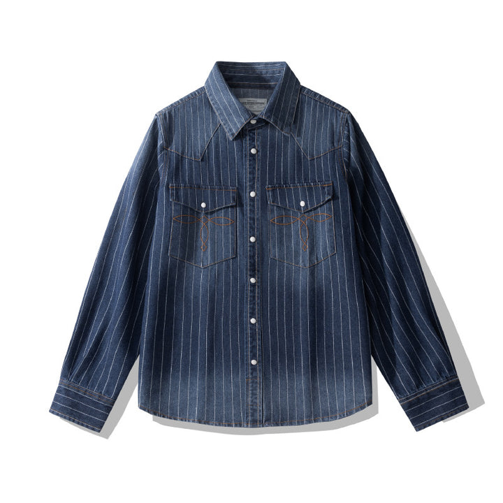Leon Pinstripe Denim Shirt