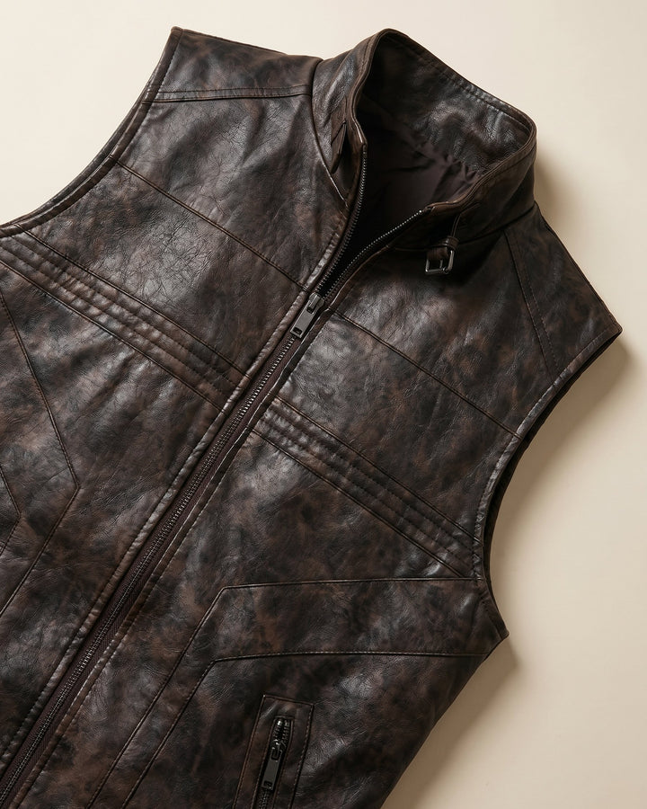 Vicente Faux Leather Vest