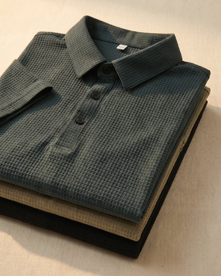 Emilio Cotton-Blend Textured Polo