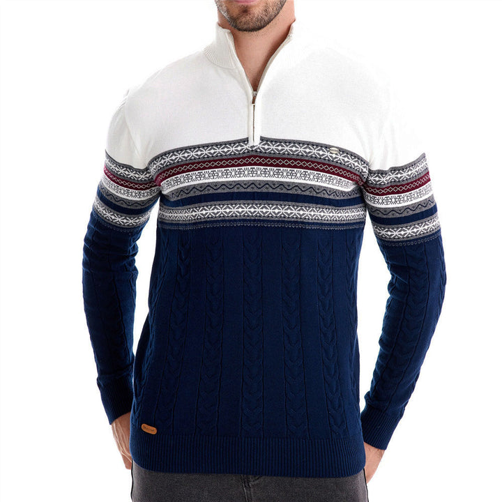 Leonardo Cotton Half-Zip Sweater