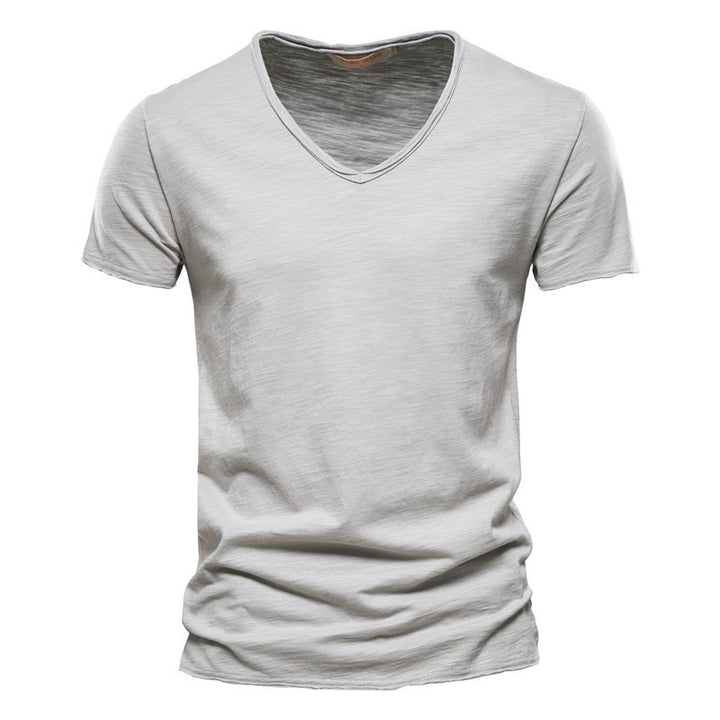 Valerio Slub-Cotton V-Neck Tee