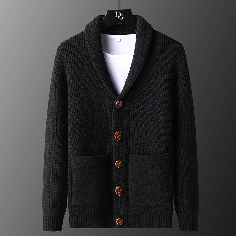 Lorenzo Waffle-Knit Cardigan