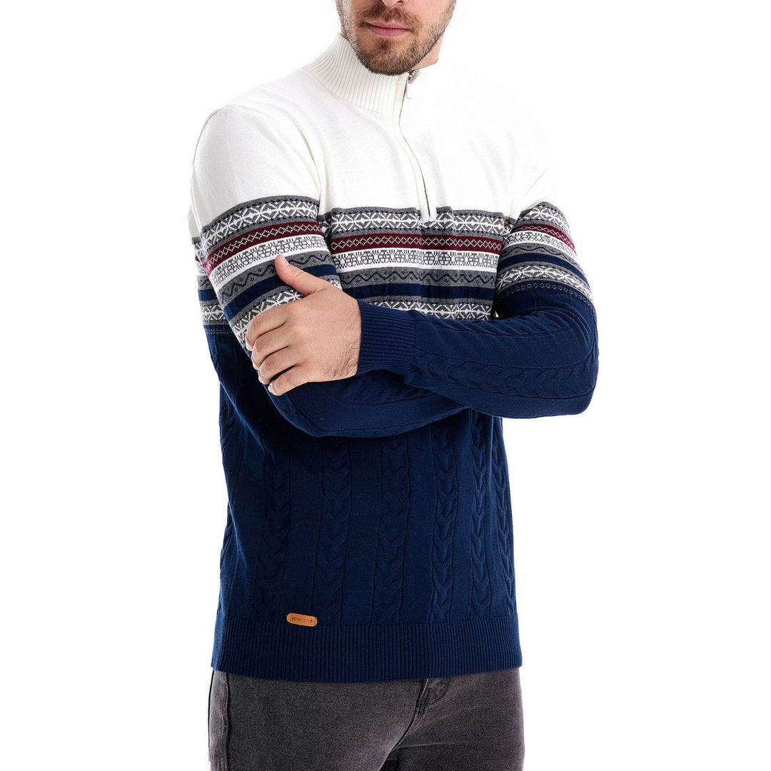 Leonardo Cotton Half-Zip Sweater