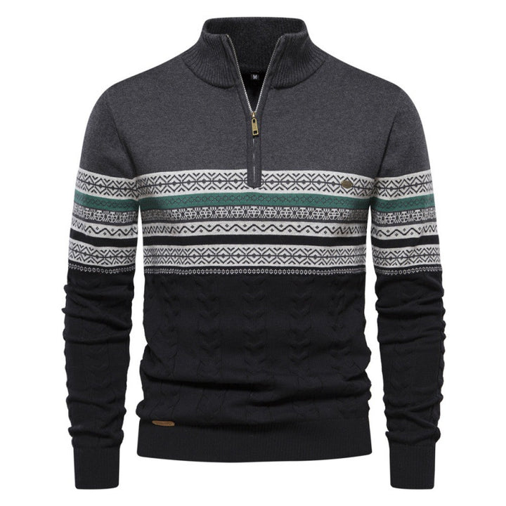 Leonardo Cotton Half-Zip Sweater