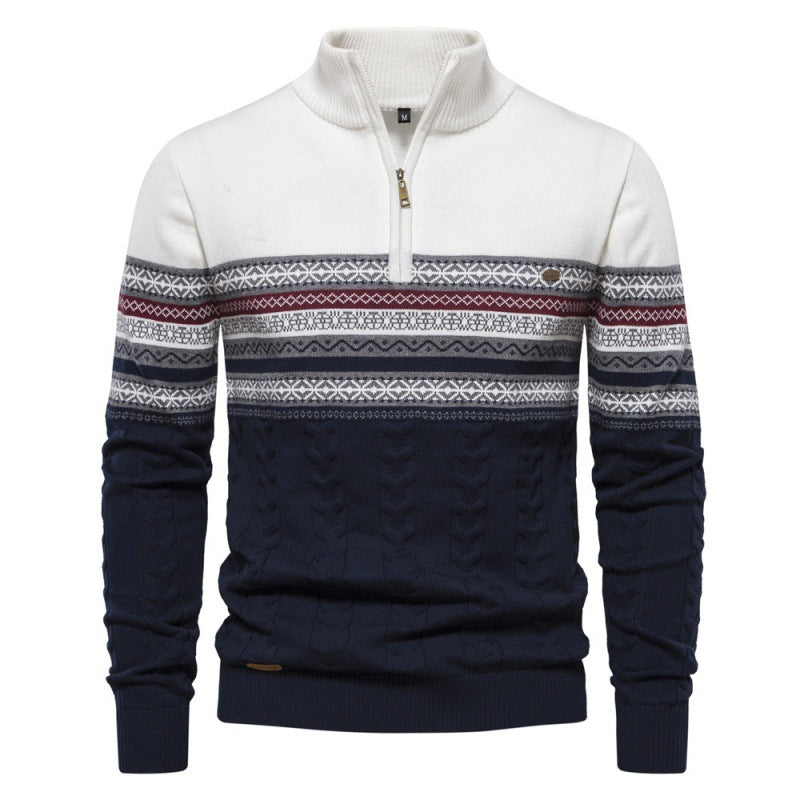 Leonardo Cotton Half-Zip Sweater