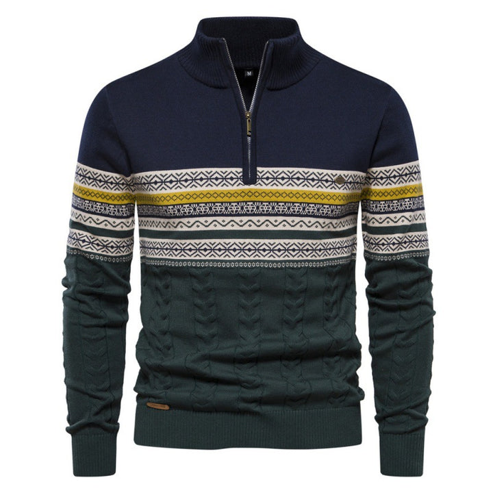 Leonardo Cotton Half-Zip Sweater