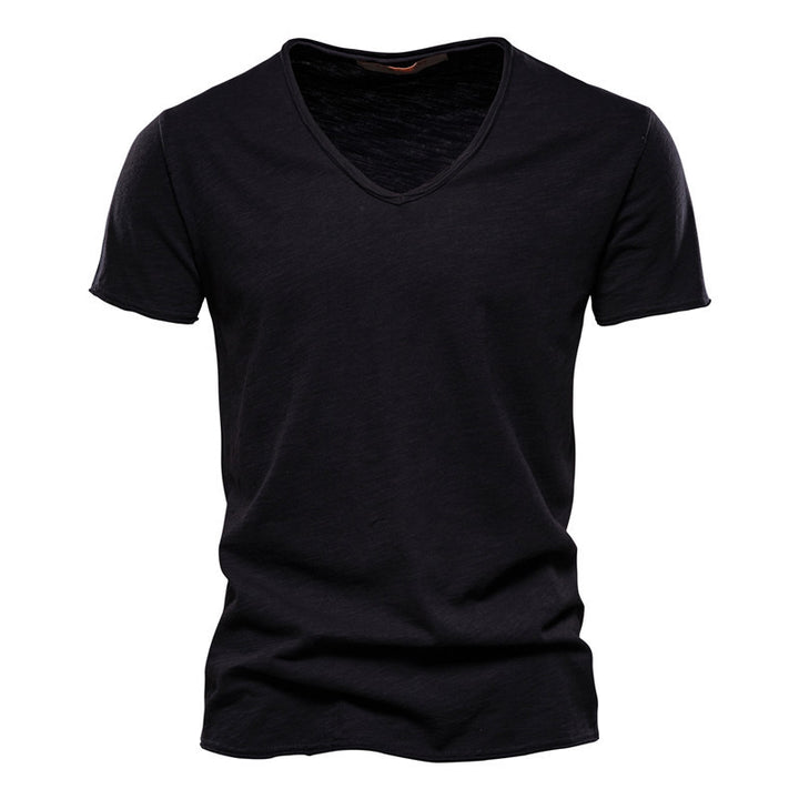 Valerio Slub-Cotton V-Neck Tee