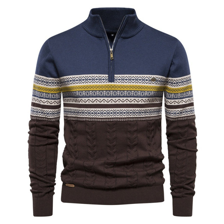 Leonardo Cotton Half-Zip Sweater