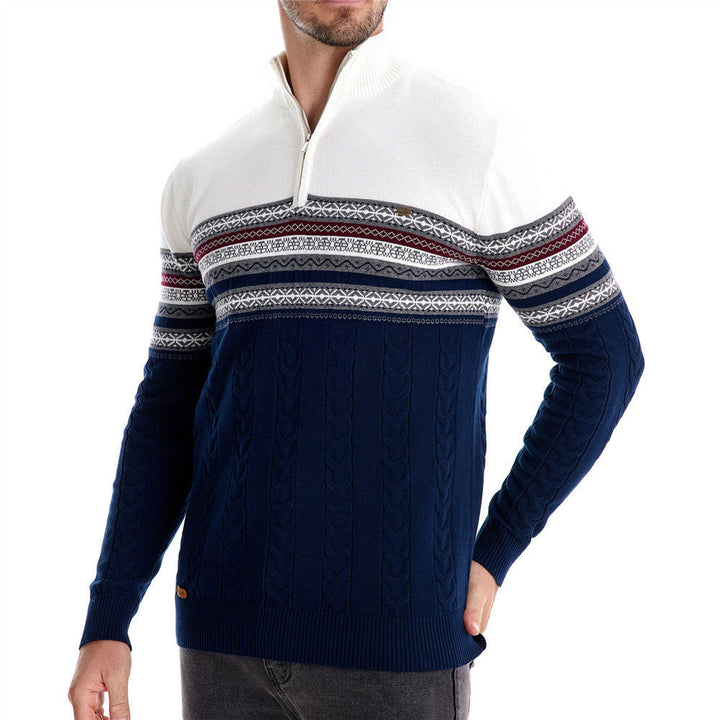 Leonardo Cotton Half-Zip Sweater