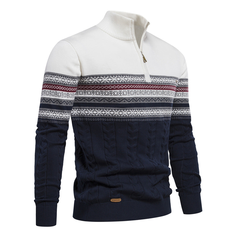 Leonardo Cotton Half-Zip Sweater