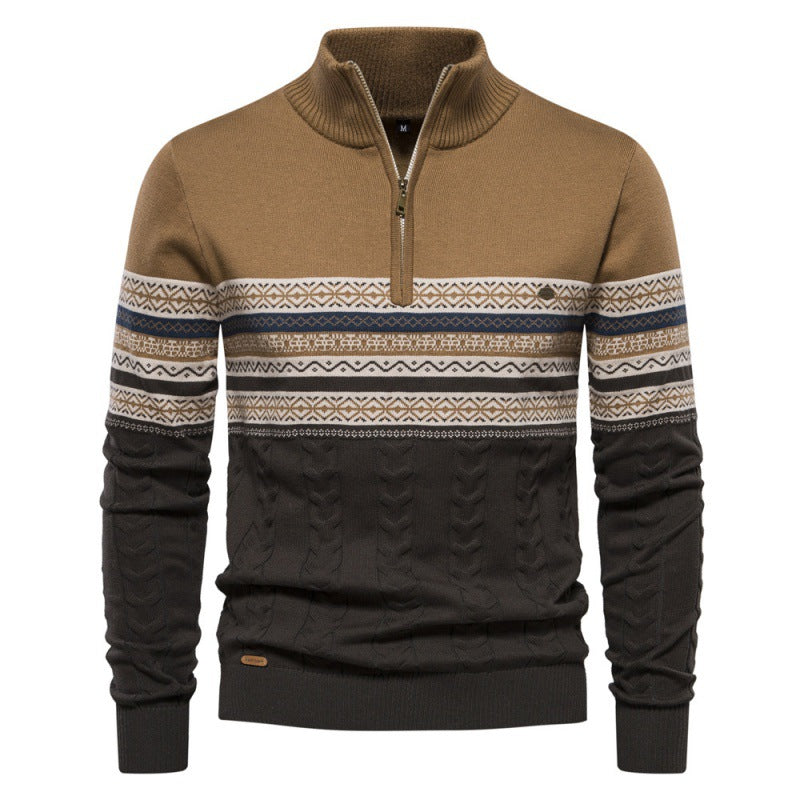 Leonardo Cotton Half-Zip Sweater