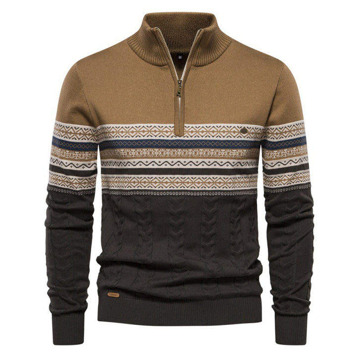 Leonardo Cotton Half-Zip Sweater