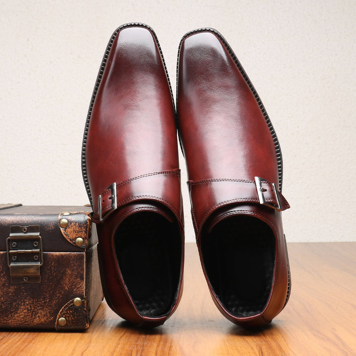 Elliot Single-Monk Leather Oxfords