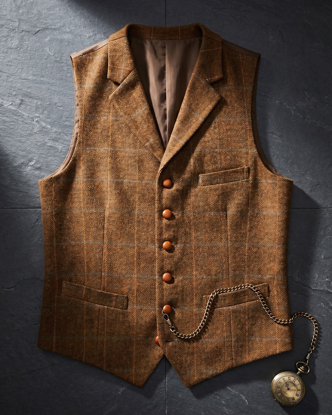 Tiziano Windowpane Lapel Vest