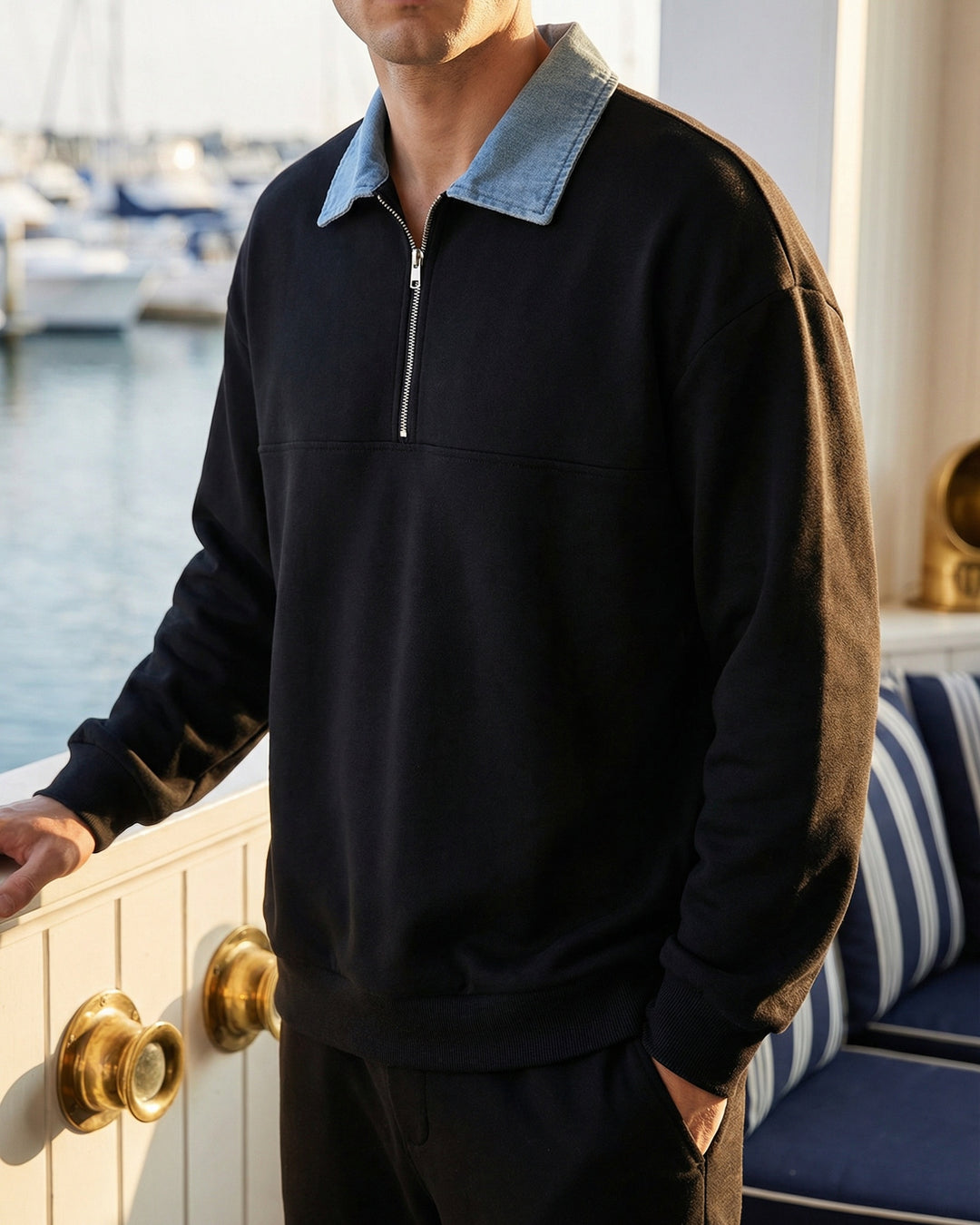 Dario Cotton-Blend Half-Zip Pullover