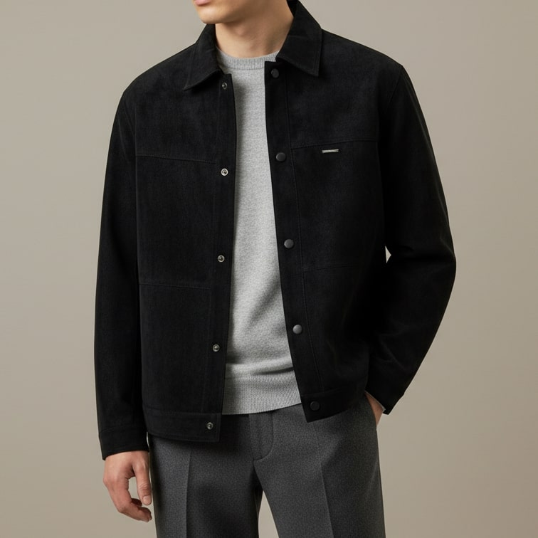 Marco Suede Texture Leather Jacket