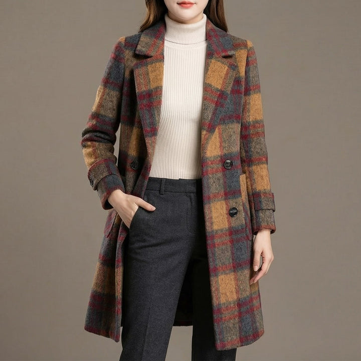Valentina Cashmere Check Coat