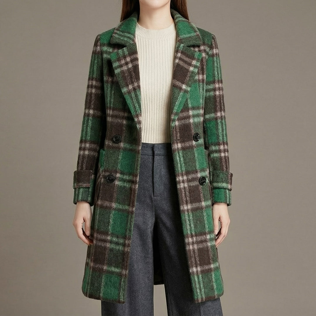 Valentina Cashmere Check Coat