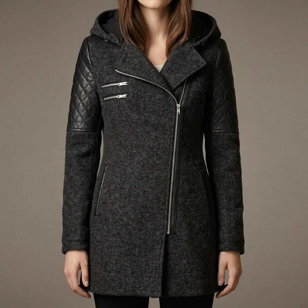 Valeria Asymmetric Hooded Coat