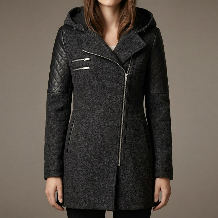 Valeria Asymmetric Hooded Coat