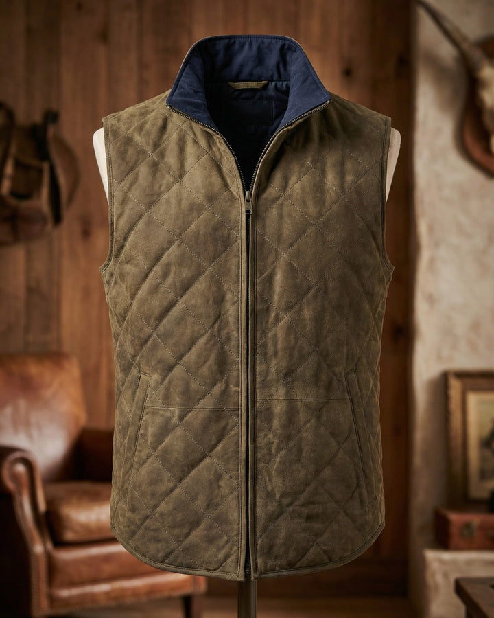 Giorgio Suede Quilted Vest