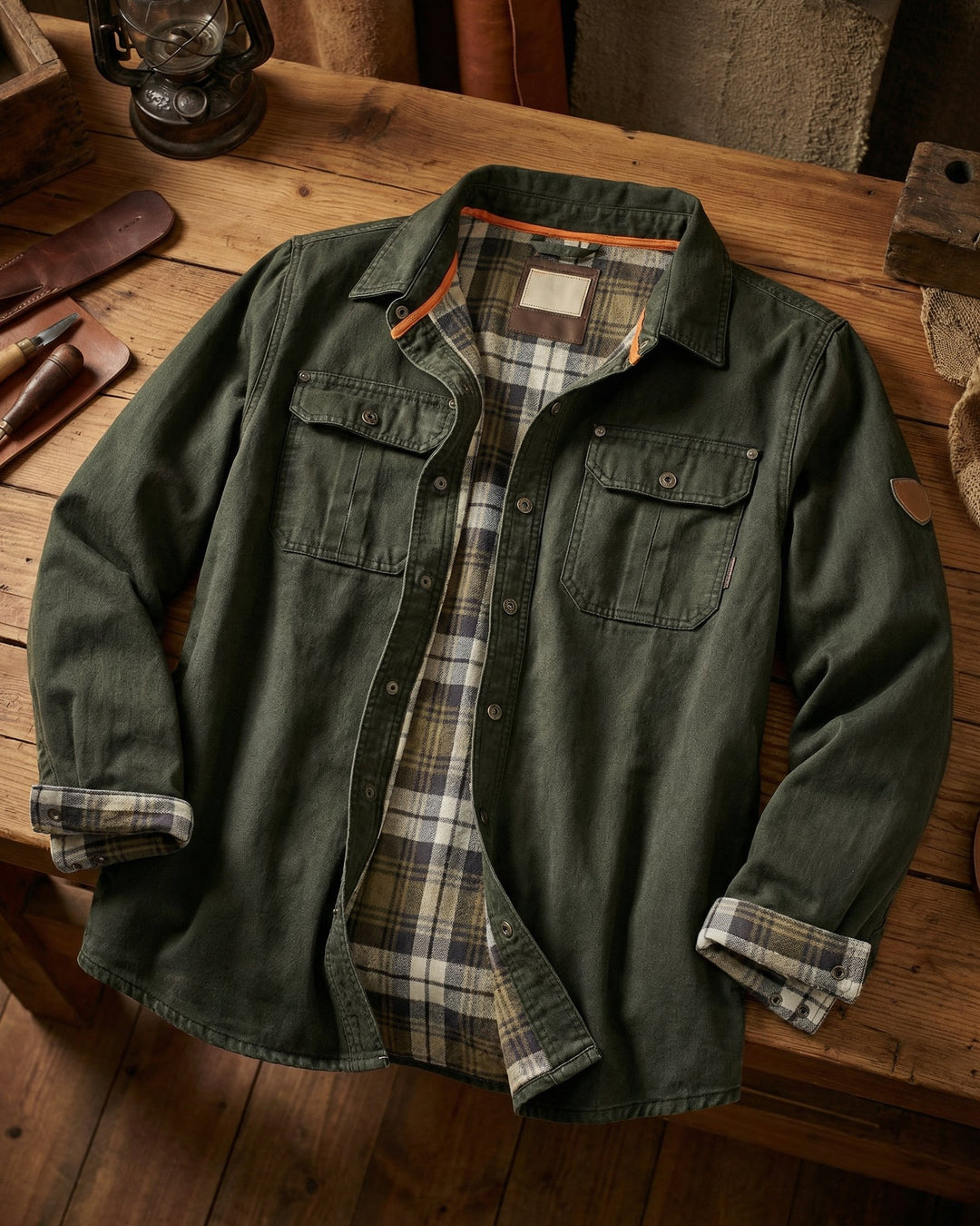 Raffaele Cotton Blend Utility Shirt