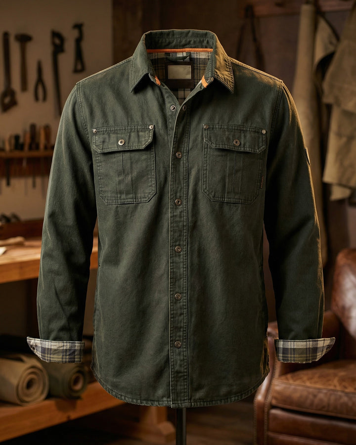 Raffaele Cotton Blend Utility Shirt