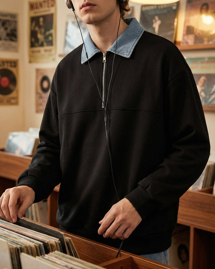 Dario Cotton-Blend Half-Zip Pullover