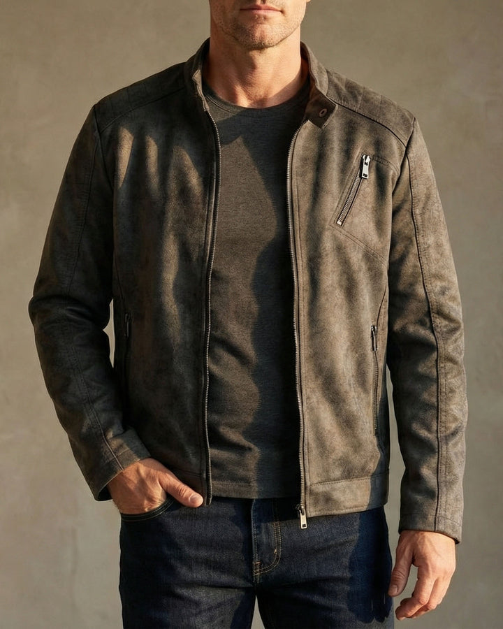 Matteo Suede-Effect Zip Jacket