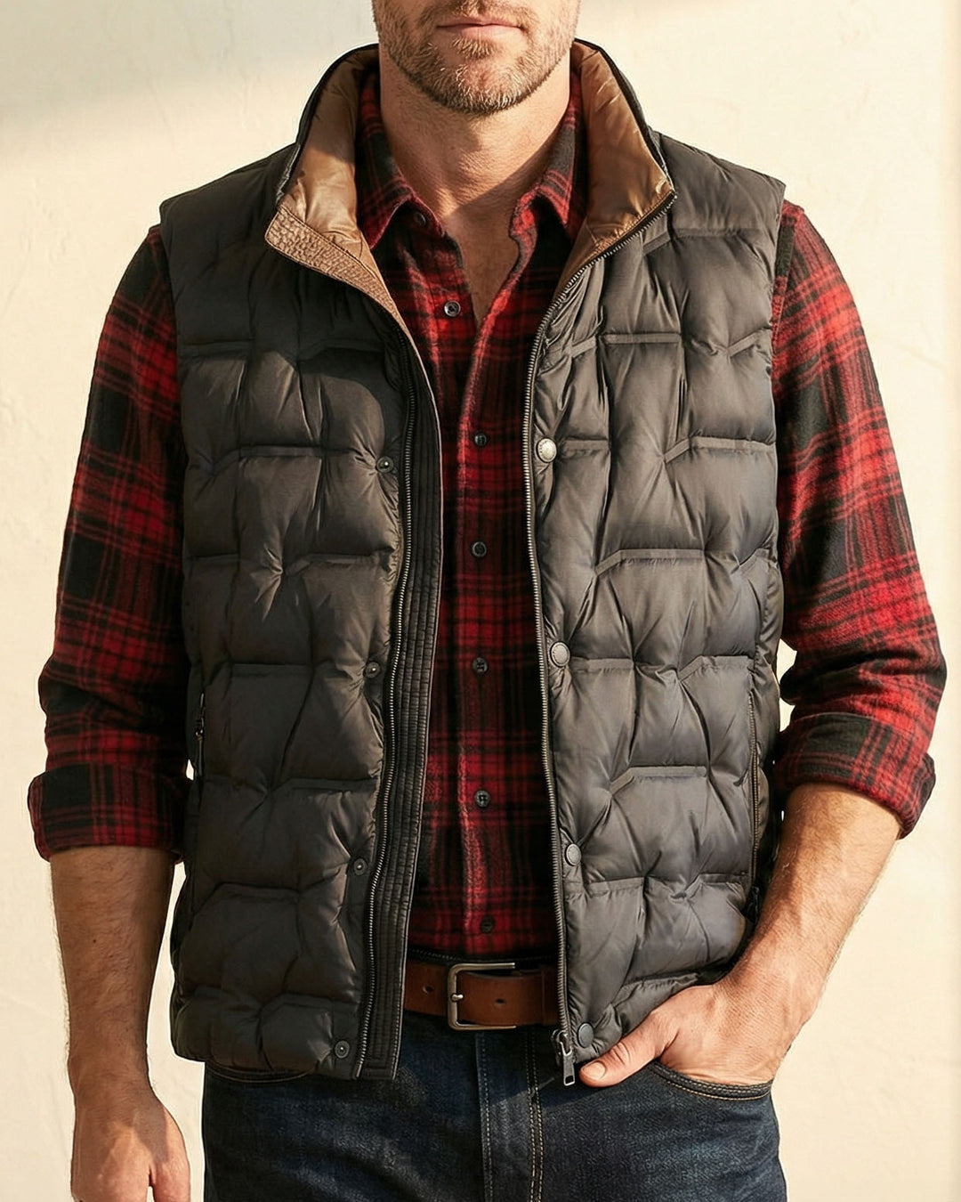 Lorenzo White Duck Down Vest