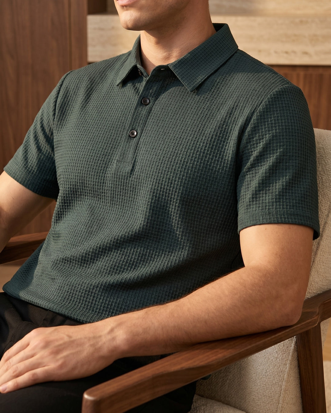 Emilio Cotton-Blend Textured Polo
