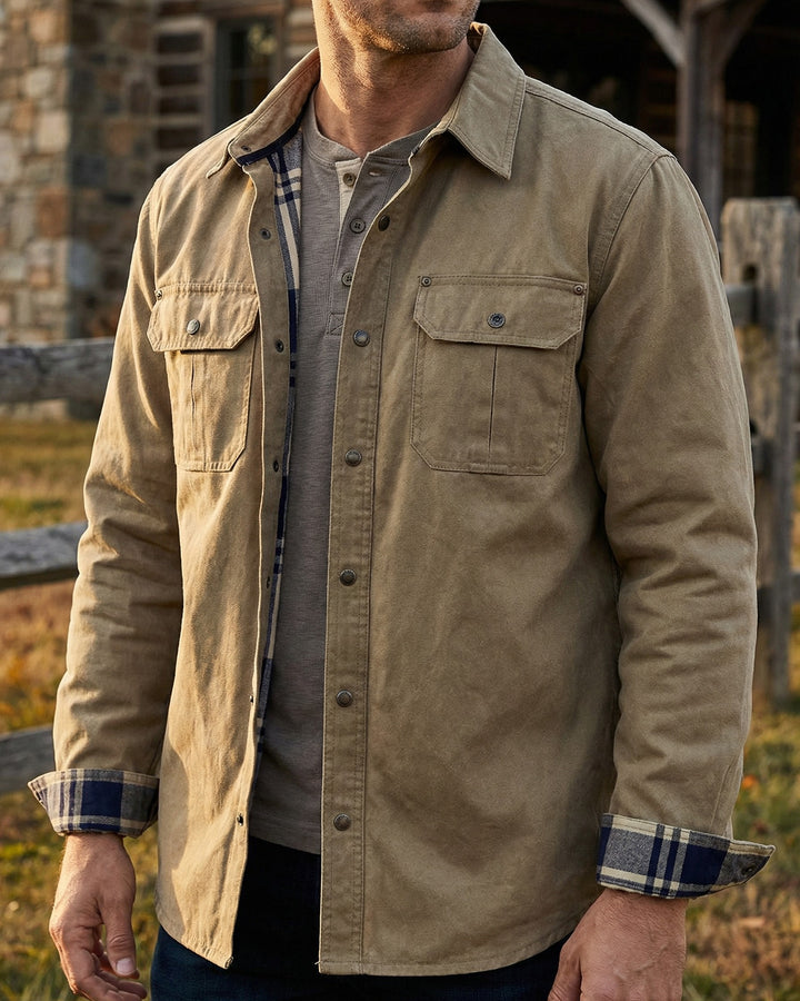 Raffaele Cotton Blend Utility Shirt