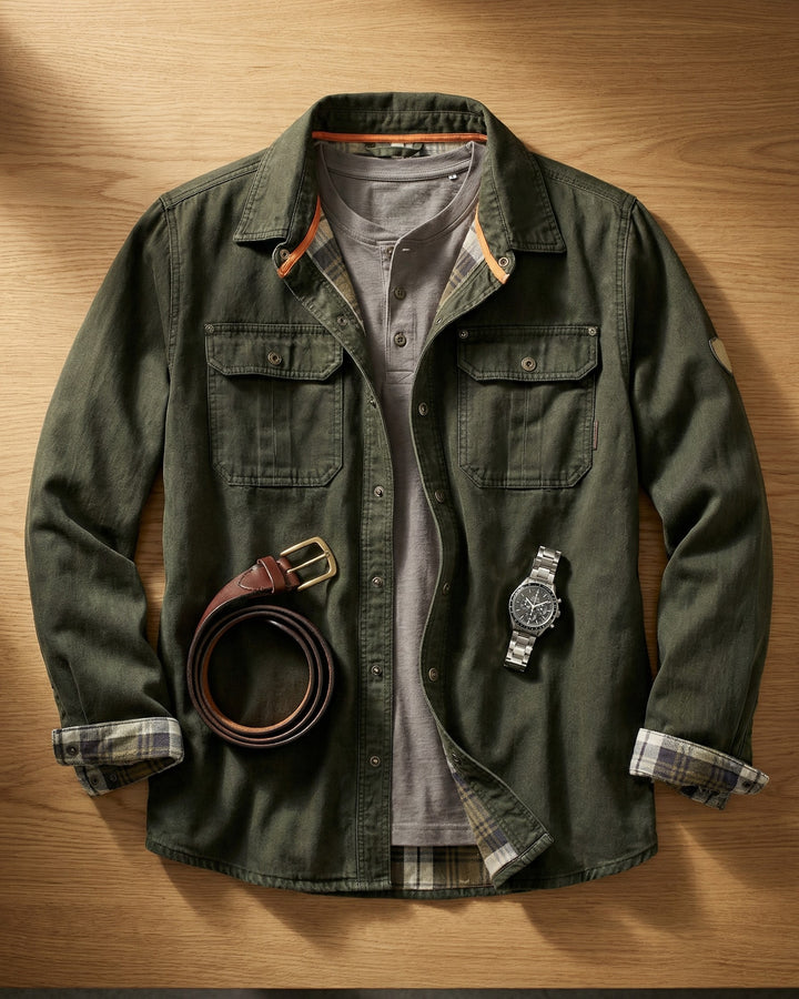 Raffaele Cotton Blend Utility Shirt