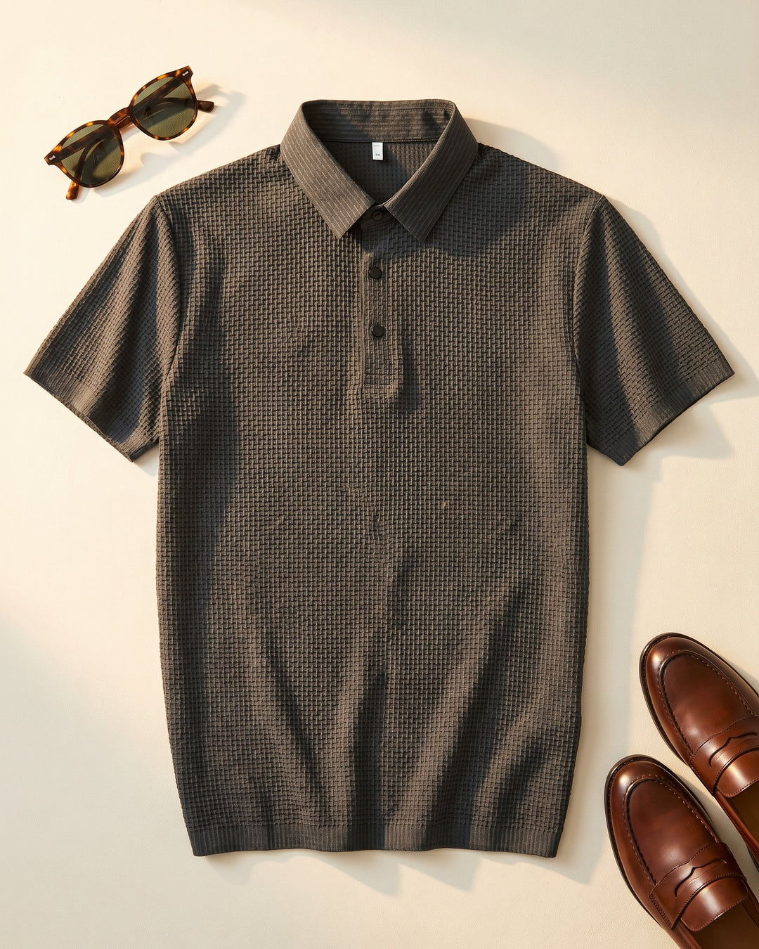 Emilio Cotton-Blend Textured Polo