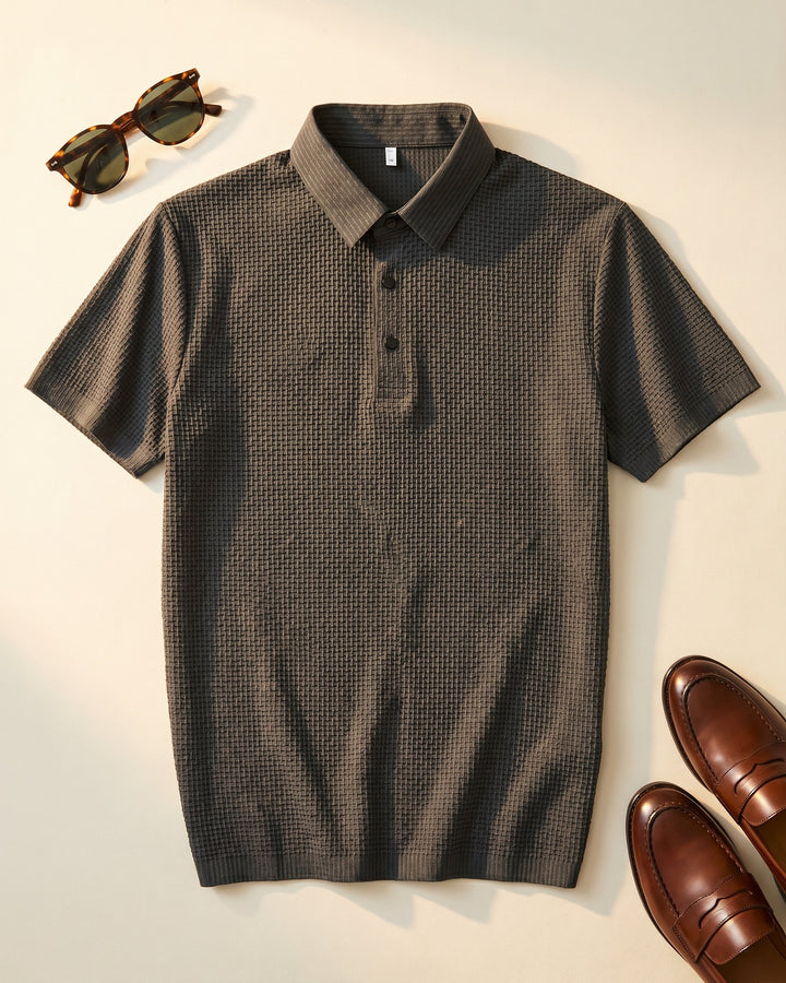 Emilio Cotton-Blend Textured Polo