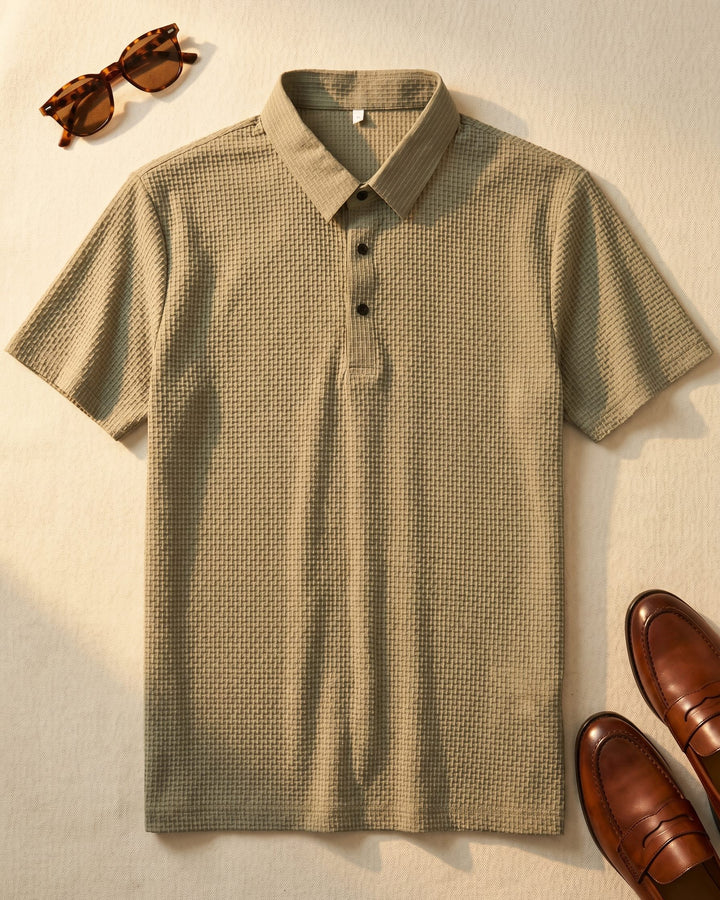 Emilio Cotton-Blend Textured Polo