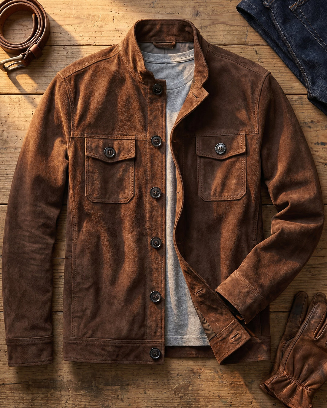 Vincenzo Suede Shirt Jacket