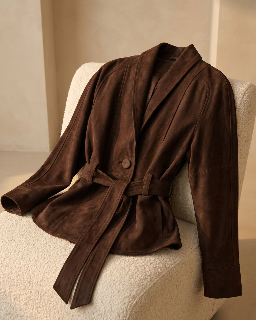 Maddalena Suede Belted Jacket