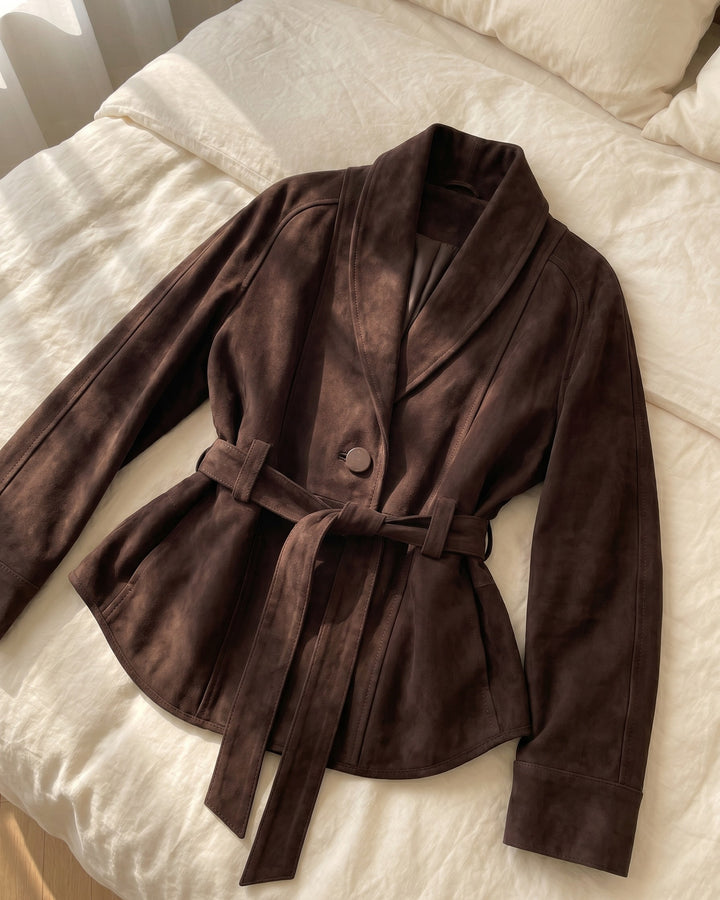 Maddalena Suede Belted Jacket