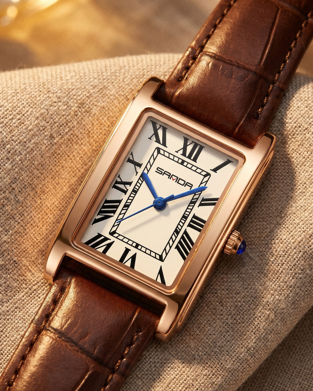 Eleonora Leather Tank Watch