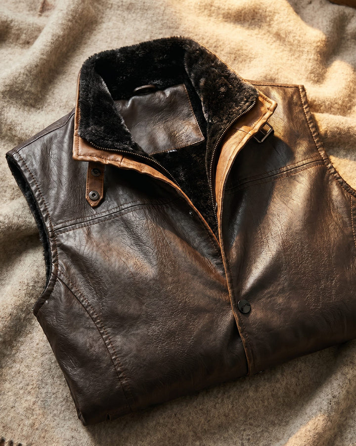 Julian Faux Leather Vest