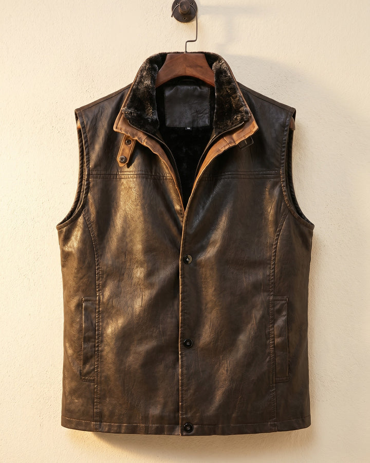 Julian Faux Leather Vest